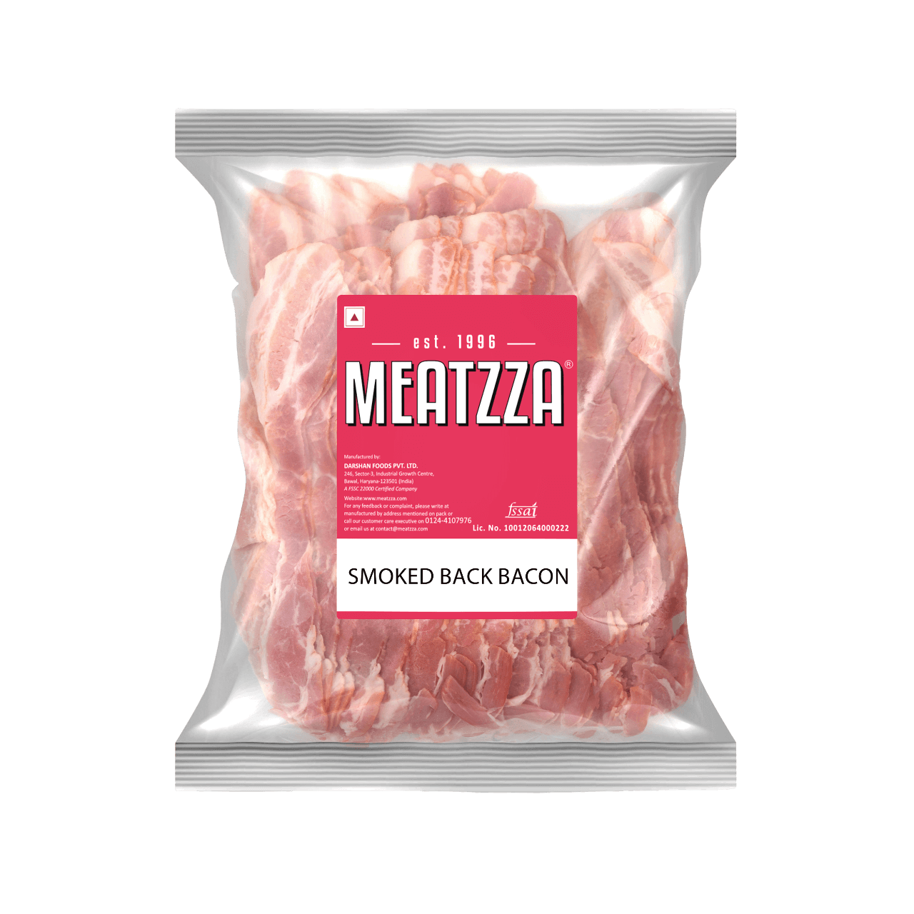 Meatzza Pork Smoked Back Bacon Sliced 1kg