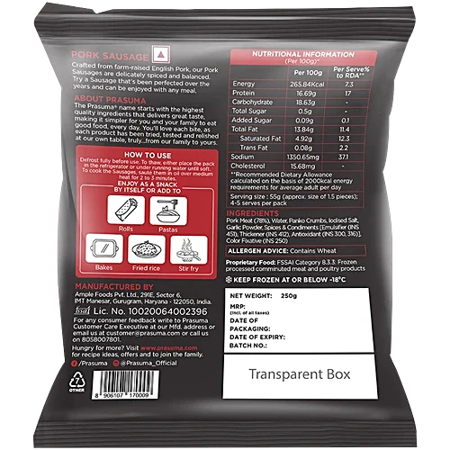 Prasuma Frozen Pork Sausage 250g