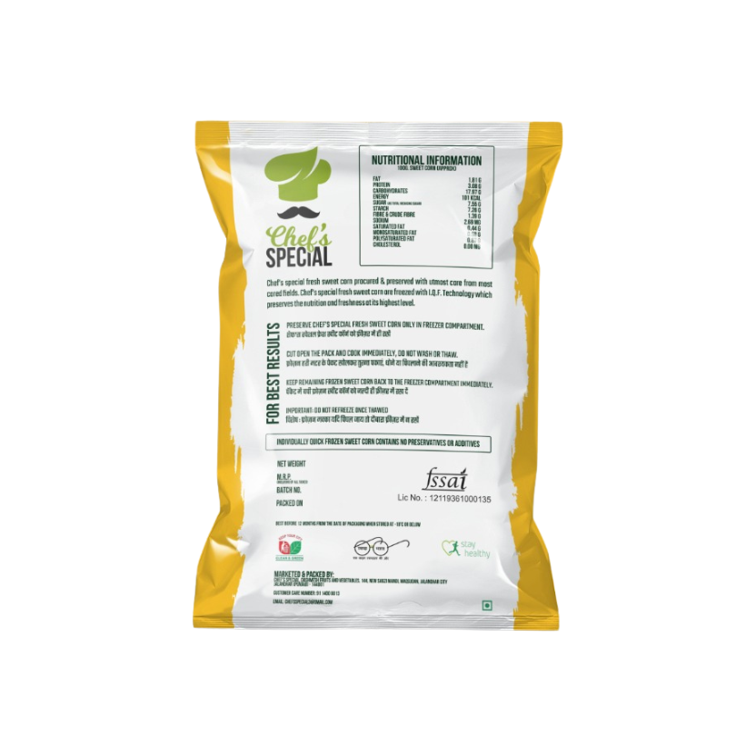 Chefspecial Frozen Sweet Corn 1kg