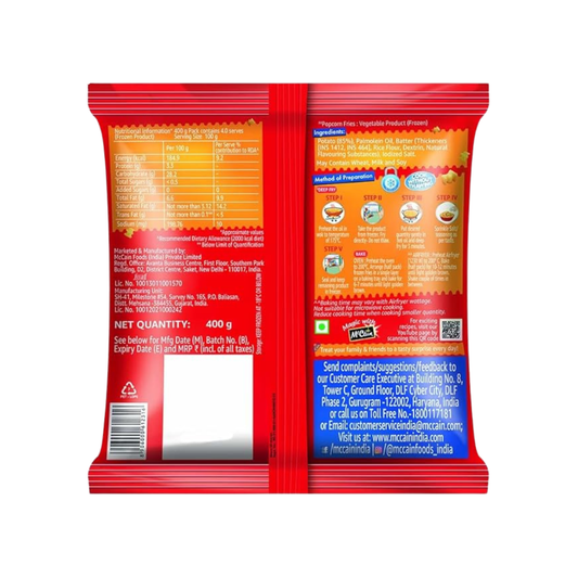 Mccain Popcorn Fries, 400gm