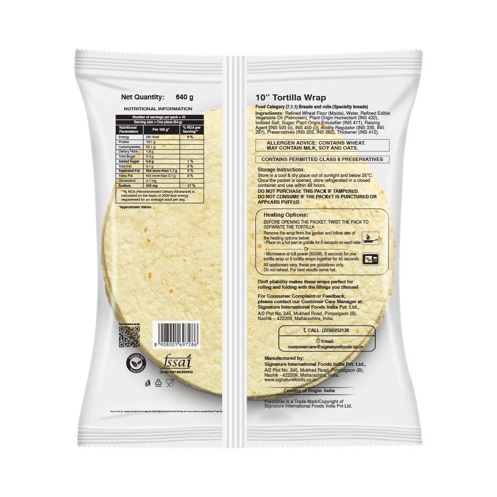 Signature Ambient Tortilla Wrap 10in 8pc