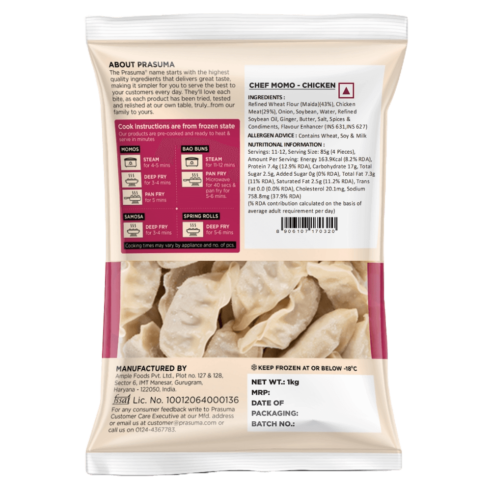 Prasuma Chicken Chef Momo 1kg