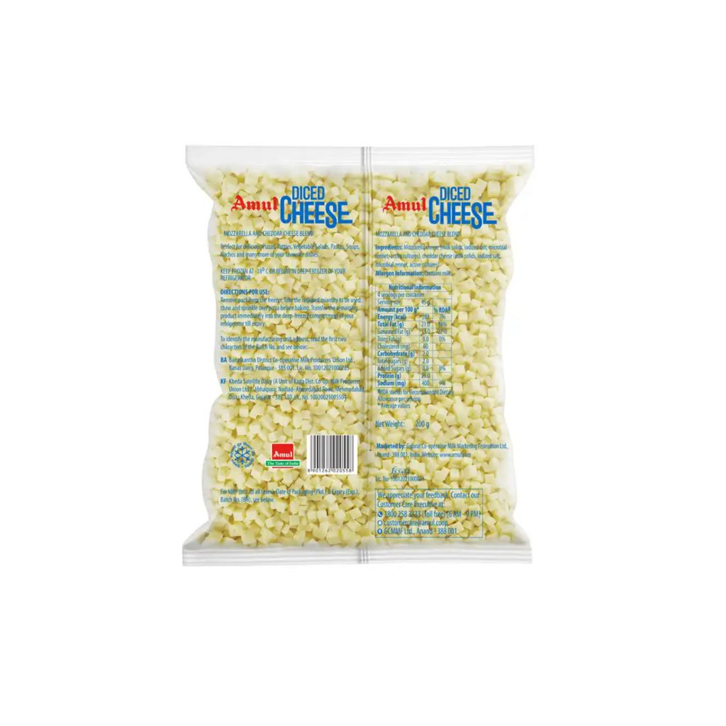 Amul diced cheese blend 200gm