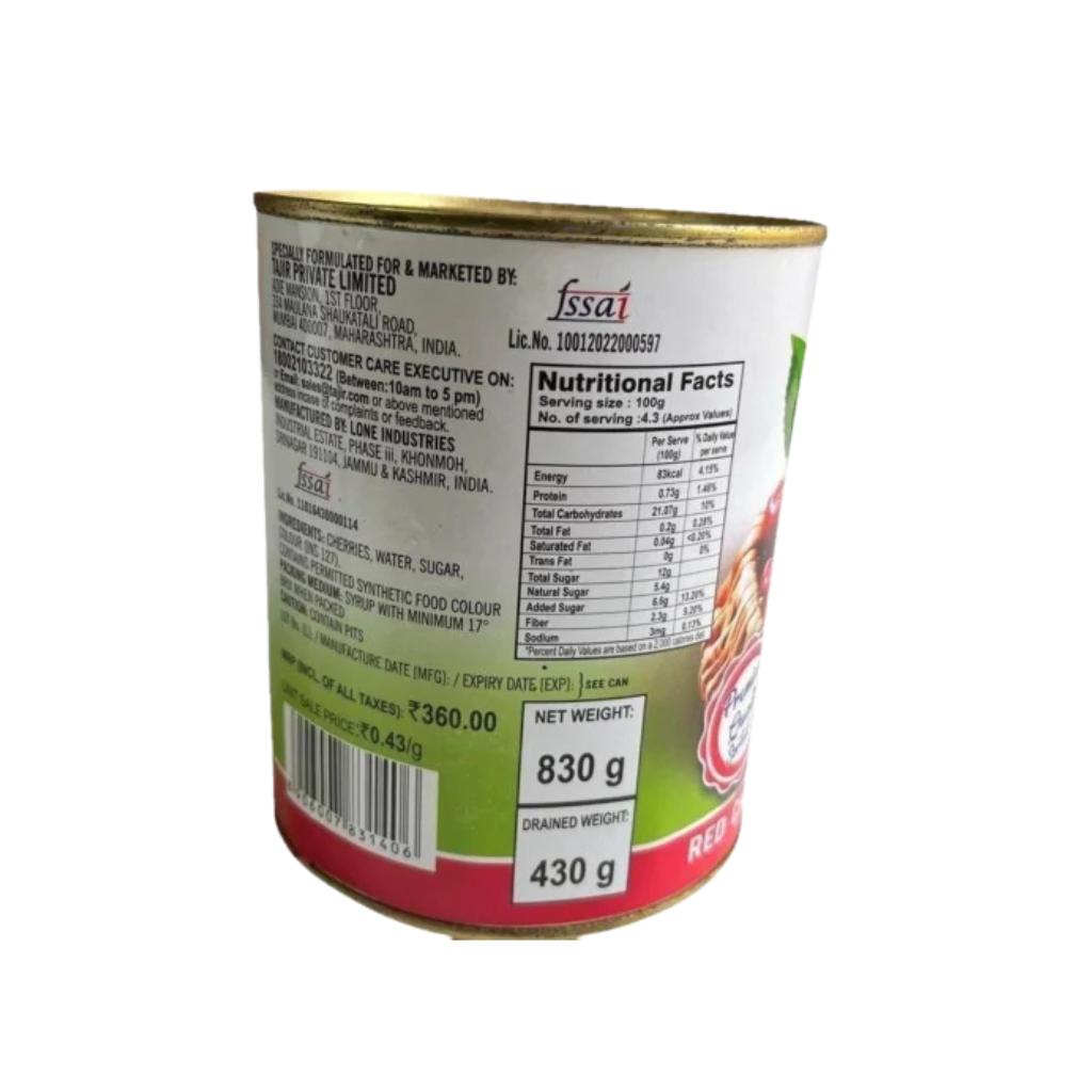 Habit Red Cherries With Pits 830g