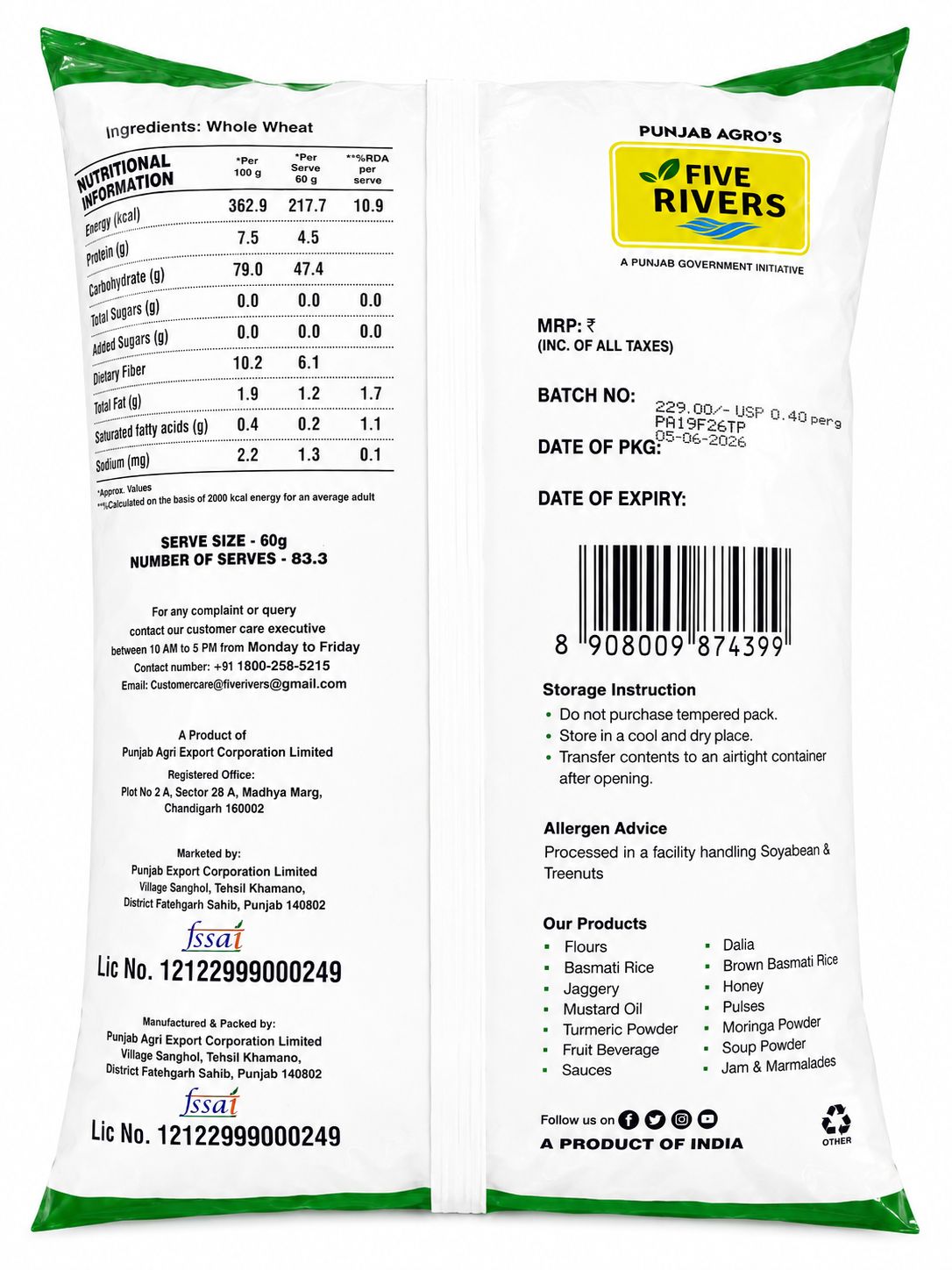 Five Rivers Flour (Atta) 5kg