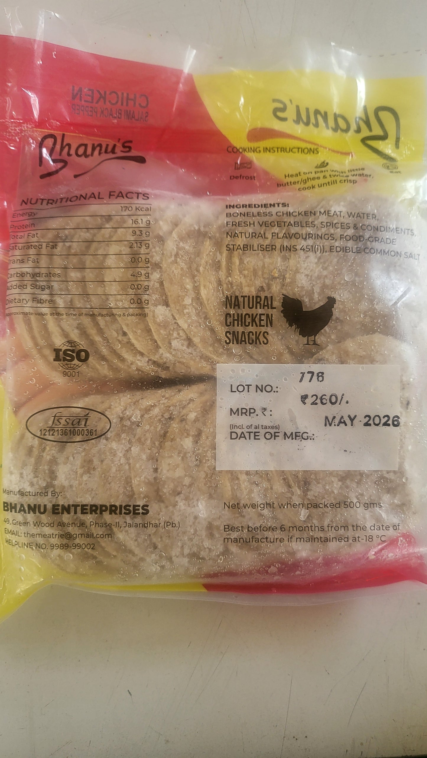 ChefSpecial Chicken Salami Black Pepper 500gm