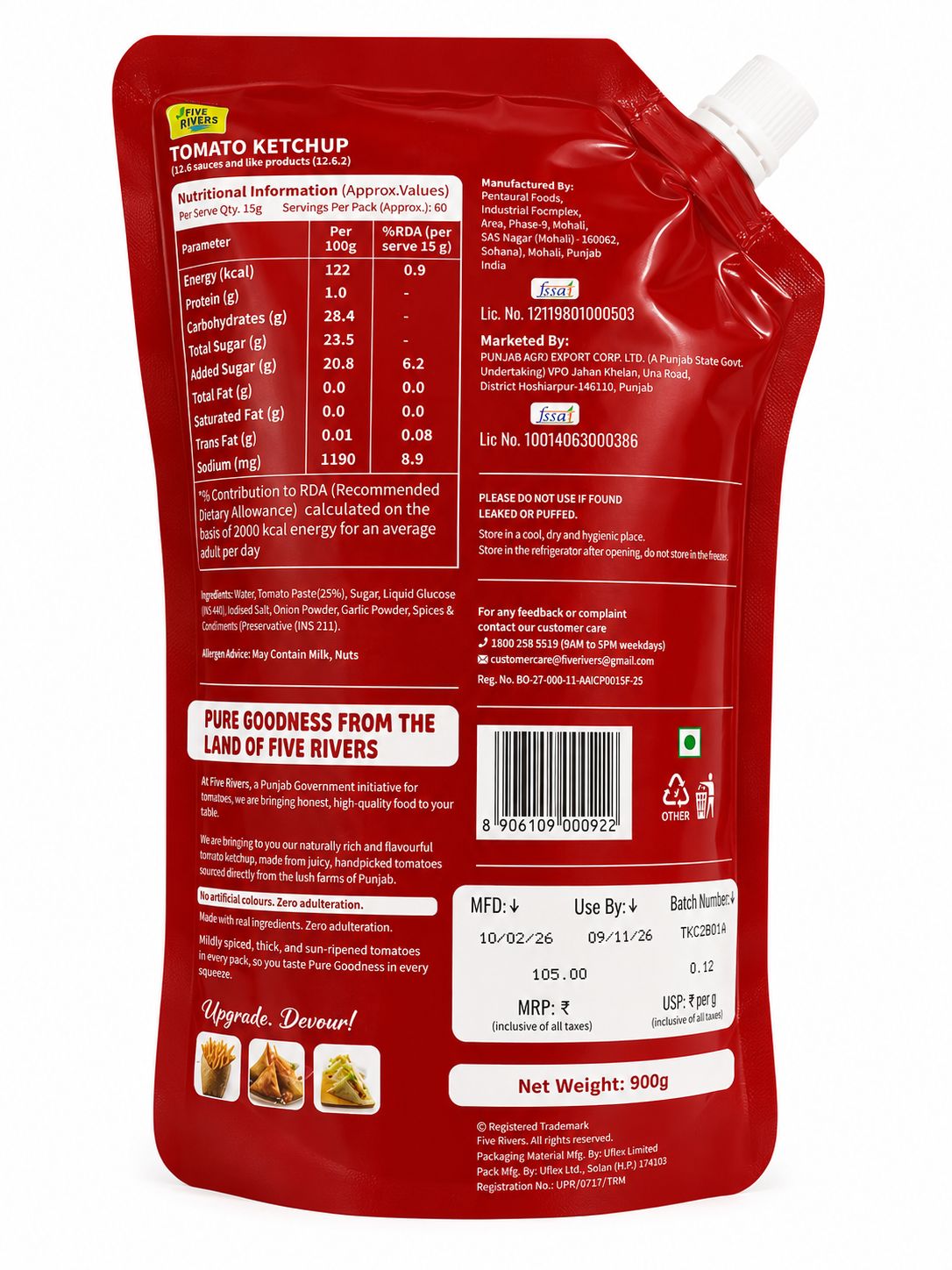 Five Rivers Tomato Ketchup 900gm