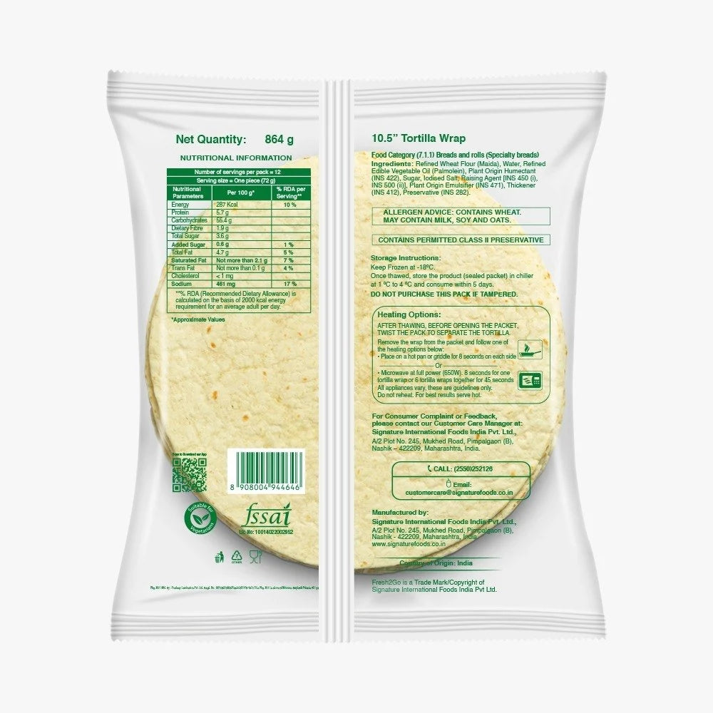 Signature Plain Tortilla Wrap 8.5