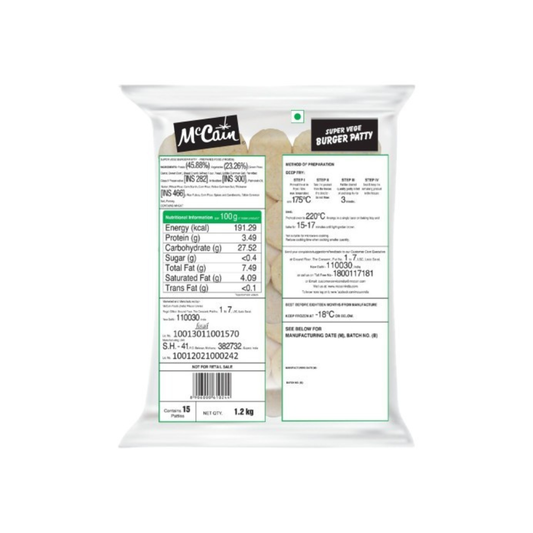 McCain - Super Vege Burger Patty, 1.2 Kg