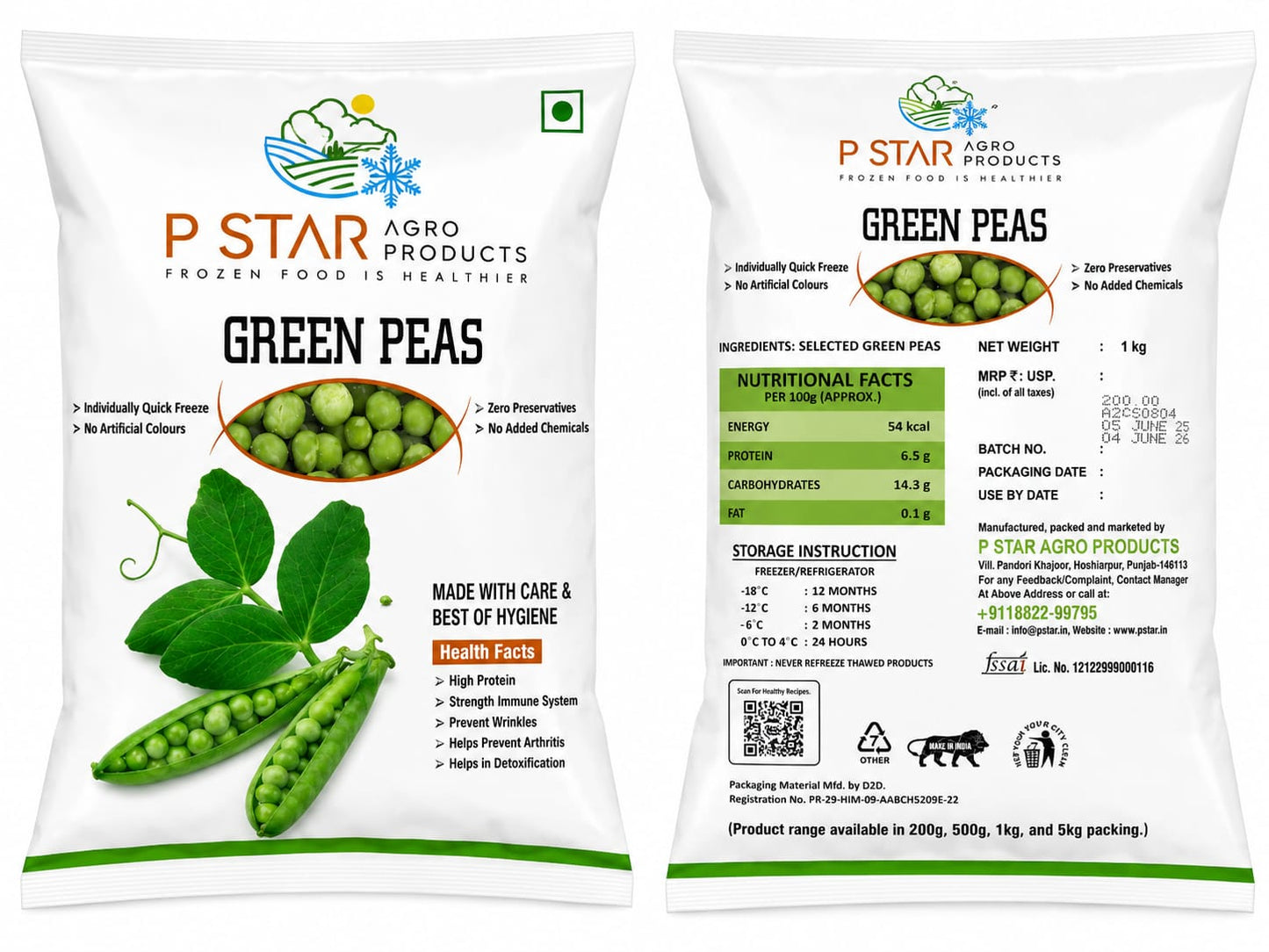 P-Star green peas 1kg