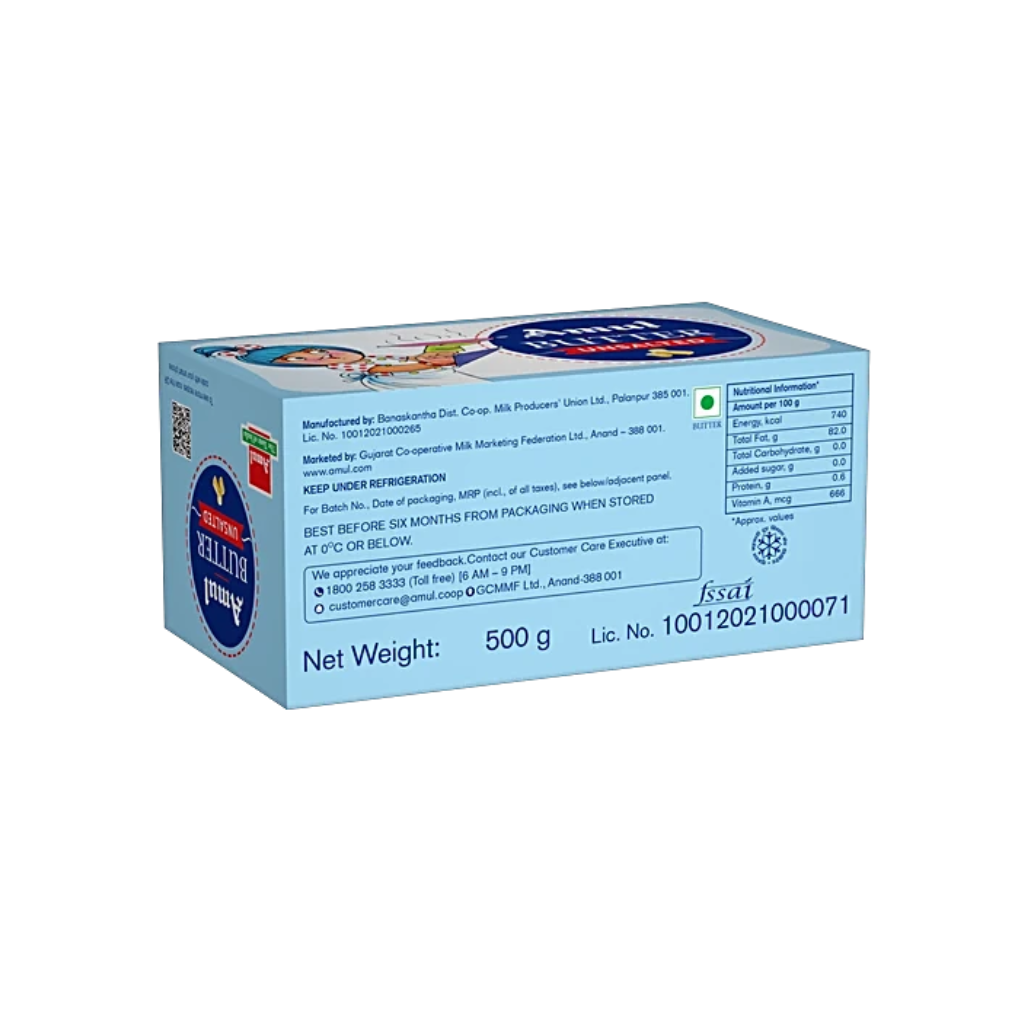 Amul Unsalted Butter 500 gm
