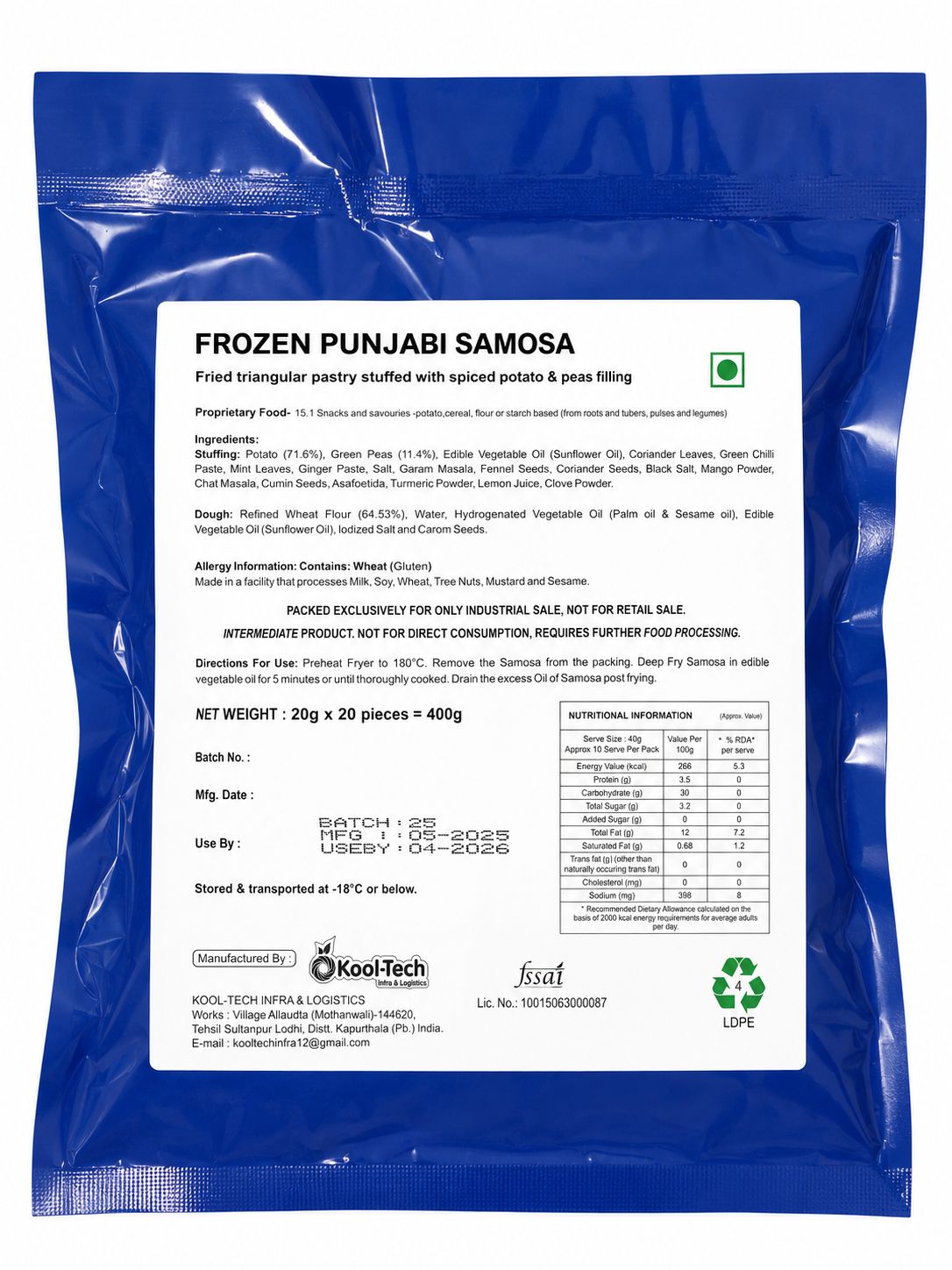 Itc Punjabi Samosa 0.4kg