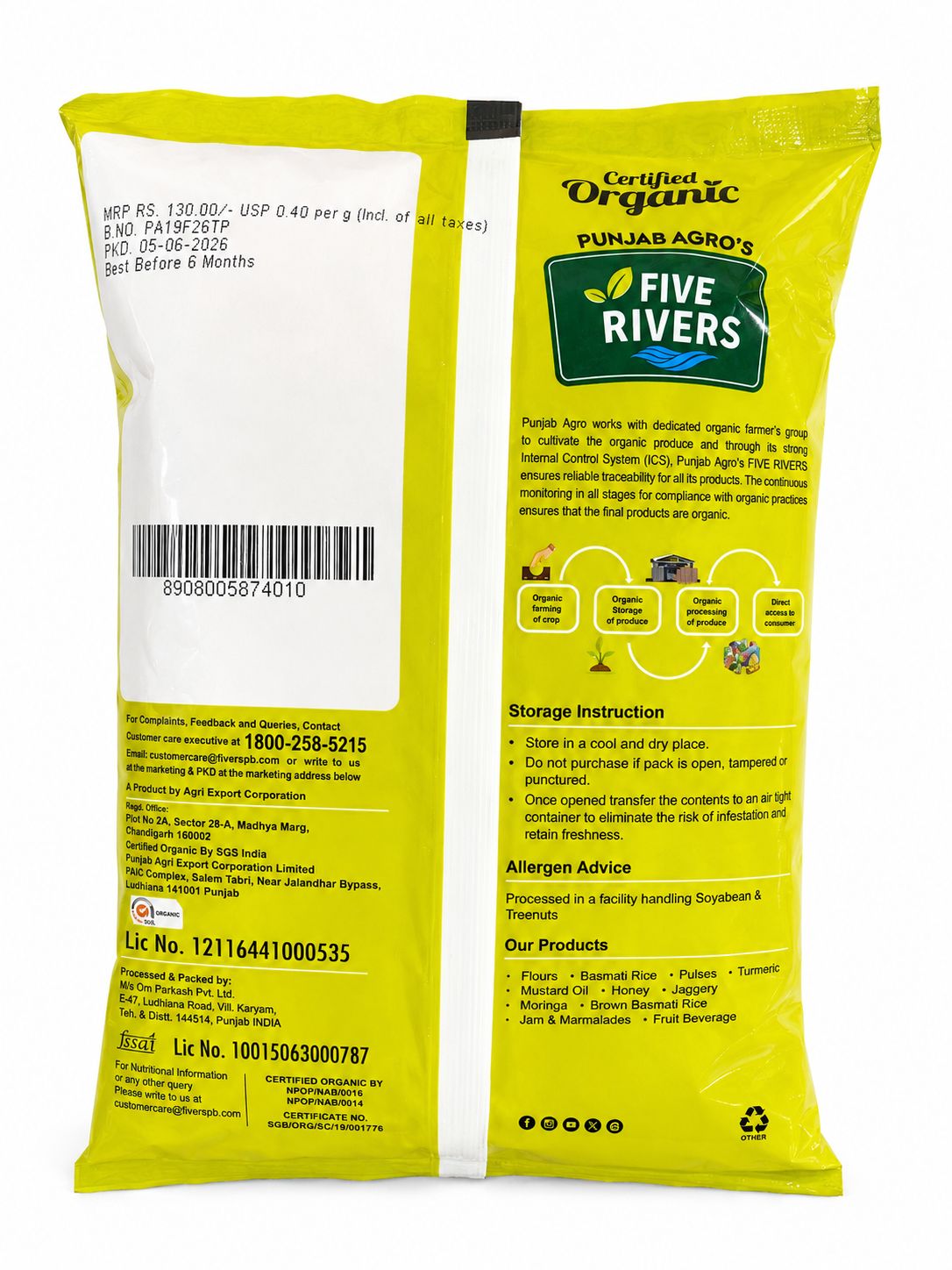 Five River Turmeric Powder (Haldi) 500gm
