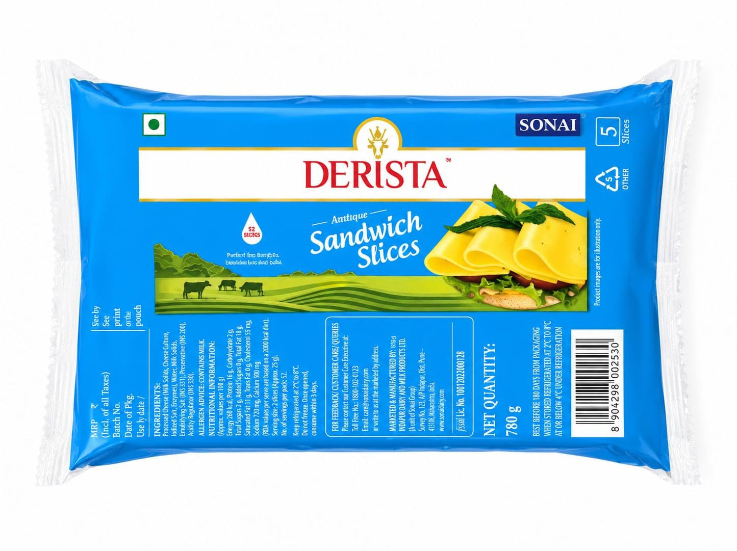SONAI Analogue Cheese Slice Blue 780GM